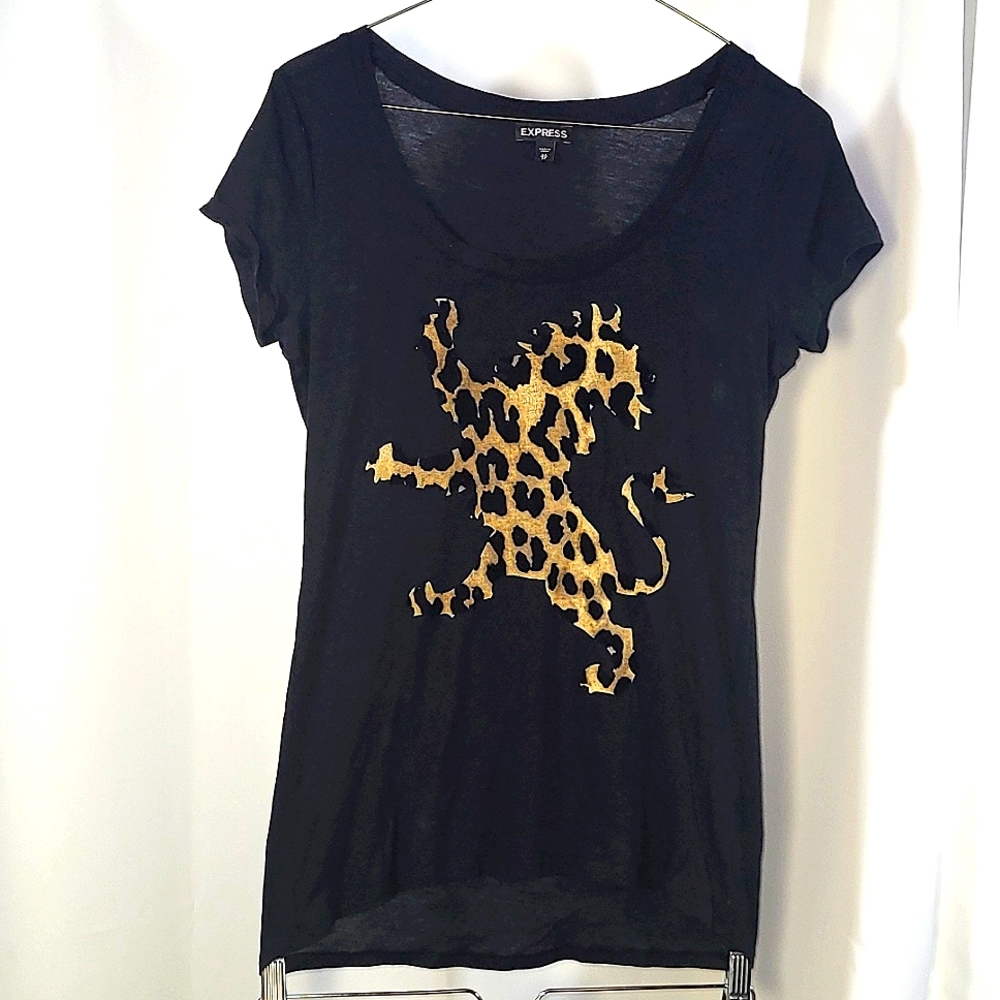 Velvet Leopard-print Gryphon | Express Logo T-shirt
